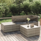 Set Divani da Giardino 4 pz con Cuscini in Polyrattan Grigio