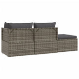 Set Divani da Giardino 4 pz con Cuscini in Polyrattan Grigio