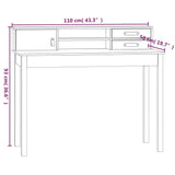 Scrivania Miele 110x50x93 cm in Legno Massello di Pino