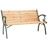 Panca da Giardino 116 cm in Ghisa e Legno Massello di Abete