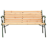 Panca da Giardino 116 cm in Ghisa e Legno Massello di Abete