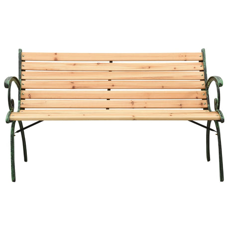 Panca da Giardino 116 cm in Ghisa e Legno Massello di Abete