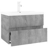 Mobile Bagno e Lavabo Integrato Grigio Sonoma Legno Multistrato