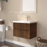 Mobile Bagno Lavabo Integrato Rovere Marrone Legno Multistrato