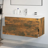 Mobile Bagno con Lavabo Integrato Rovere Fumo Legno Multistrato