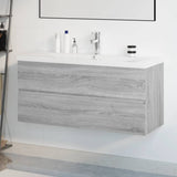 Mobile Bagno e Lavabo Integrato Grigio Sonoma Legno Multistrato