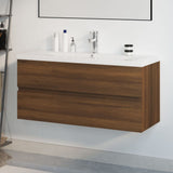 Mobile Bagno Lavabo Integrato Rovere Marrone Legno Multistrato