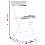 Sedie Pieghevoli da Bistrò 6 pz Marroni Polyrattan e Acciaio