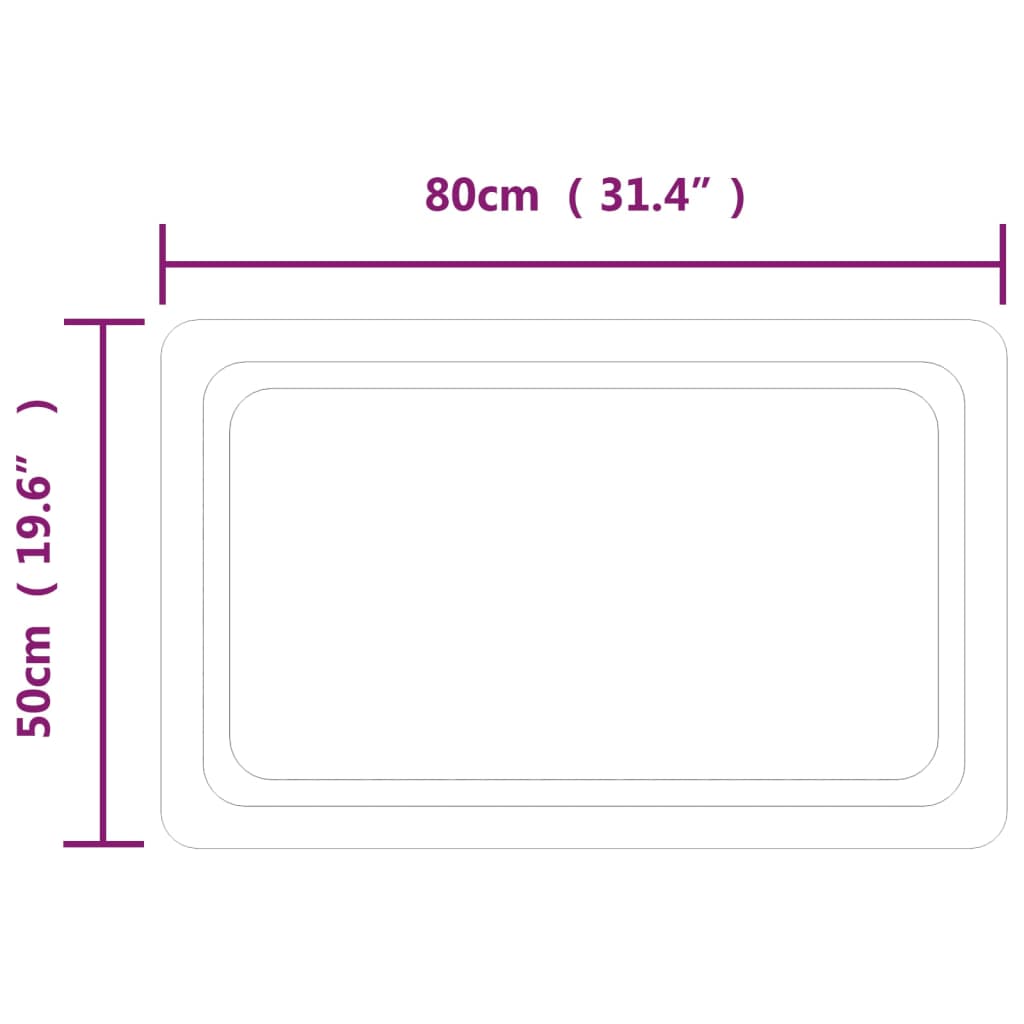 Specchio da Bagno con Luci LED 50x80 cm