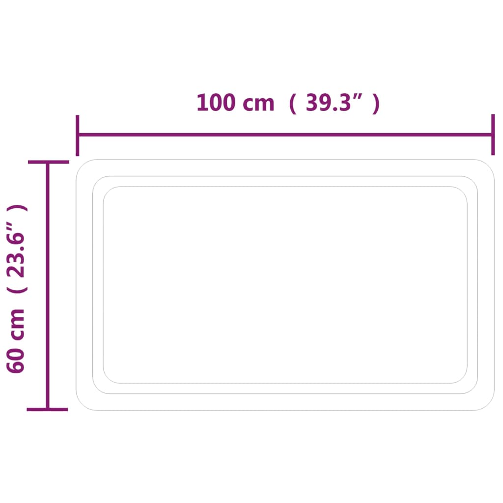 Specchio da Bagno con Luci LED 60x100 cm