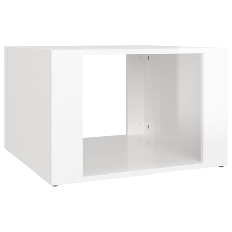 Comodino Bianco Lucido 57x55x36 cm in Legno Multistrato