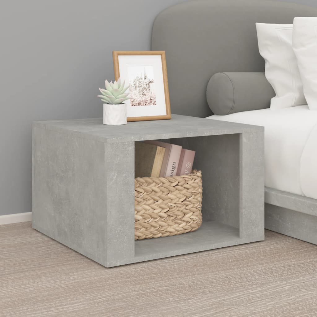 Comodino Grigio Cemento 57x55x36 cm in Legno Multistrato