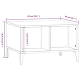 Tavolino da Salotto Bianco 60x50x36,5 cm in Legno Multistrato