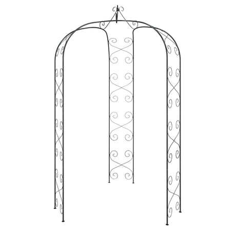 Arco da Giardino Nero Ø180x255 cm Acciaio