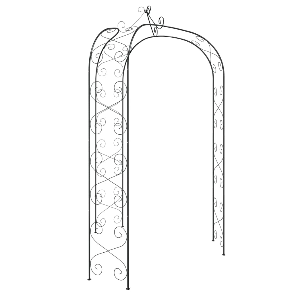 Arco da Giardino Nero Ø180x255 cm Acciaio