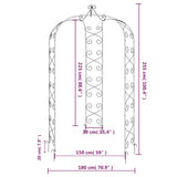 Arco da Giardino Nero Ø180x255 cm Acciaio