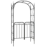 Arco da Giardino con Cancello Nero 108x45x235 cm Acciaio