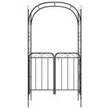 Arco da Giardino con Cancello Nero 108x45x235 cm Acciaio