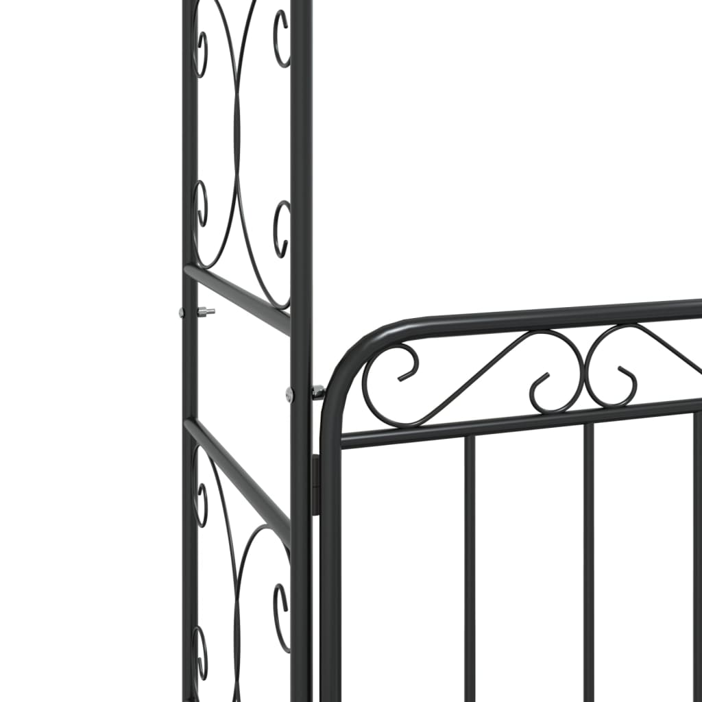 Arco da Giardino con Cancello Nero 108x45x235 cm Acciaio