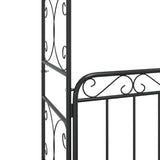 Arco da Giardino con Cancello Nero 108x45x235 cm Acciaio