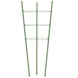 Supporti Piante da Giardino con 3 Anelli 5pz Verde 60cm Acciaio