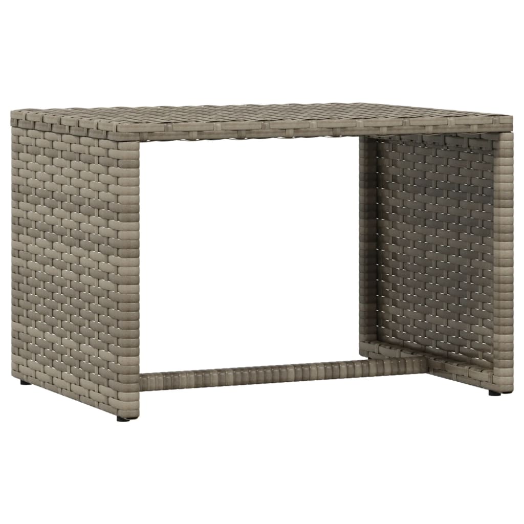 Lettino Prendisole 1 pz con Tavolino Grigio in Polyrattan