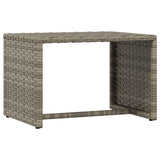 Lettini Prendisole 2pz con Tavolino Grigio in Polyrattan