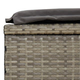 Lettini Prendisole 2pz con Tavolino Grigio in Polyrattan