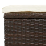 Lettino con Tetto Pieghevole Marrone 213x63x97 cm Polyrattan