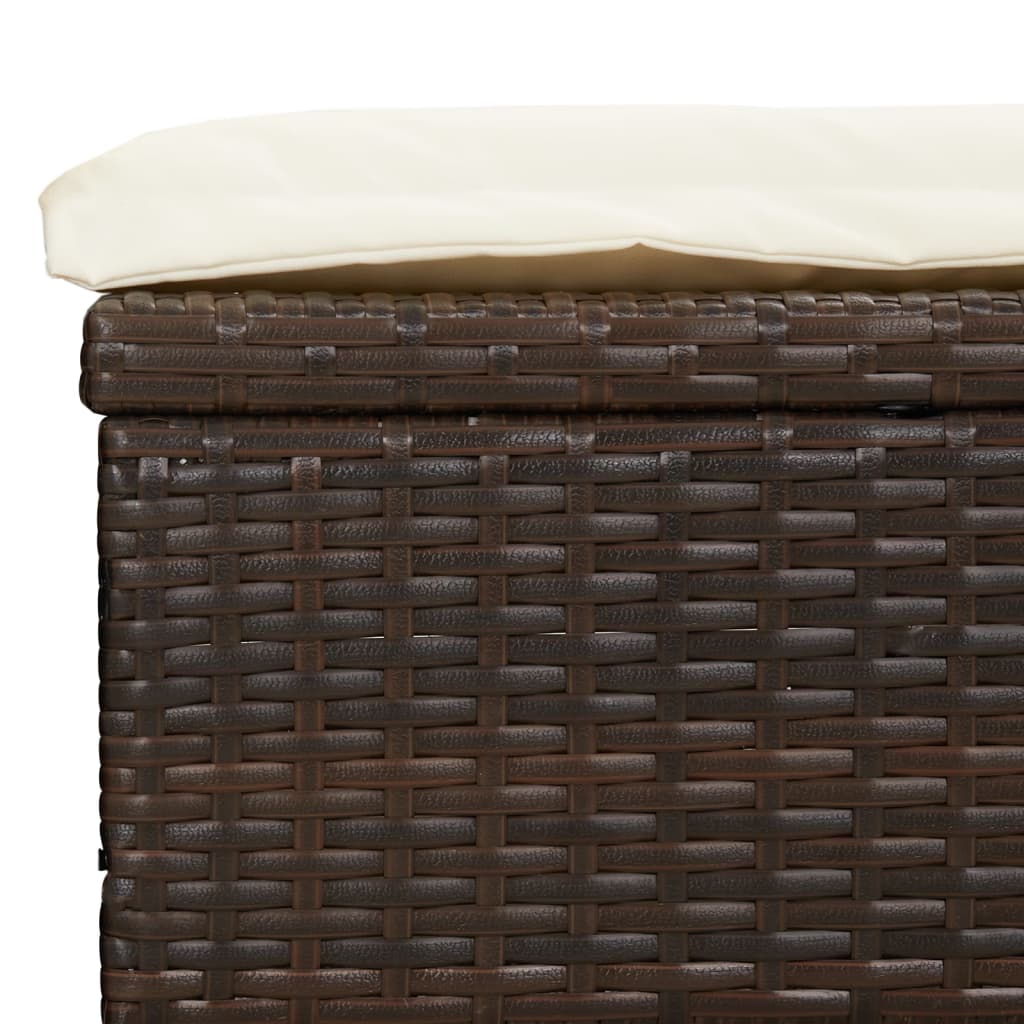 Lettino con Tetto Rotondo Marrone 211x57x140 cm Polyrattan