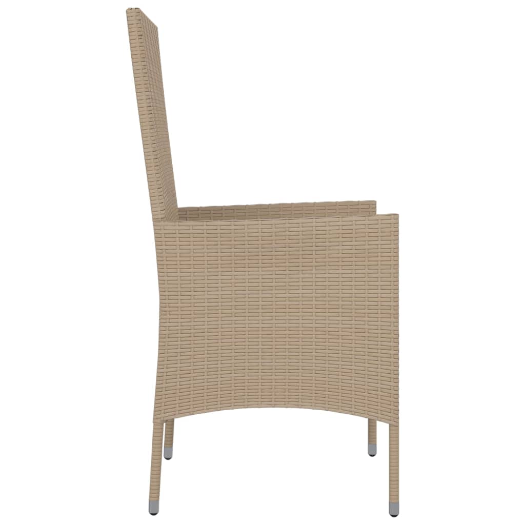 Sedie da Giardino con Cuscini 2 pz in Polyrattan Beige