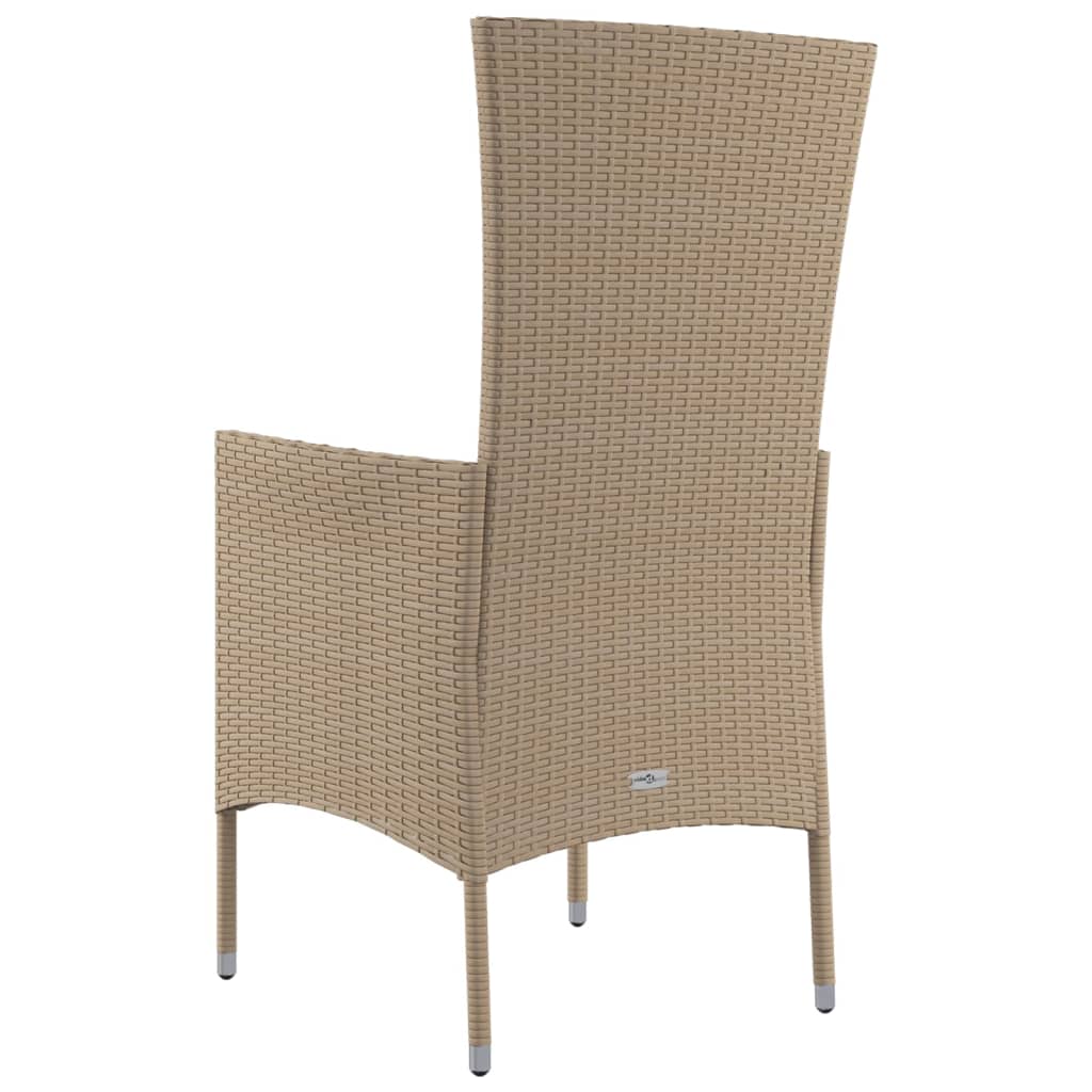 Sedie da Giardino con Cuscini 2 pz in Polyrattan Beige