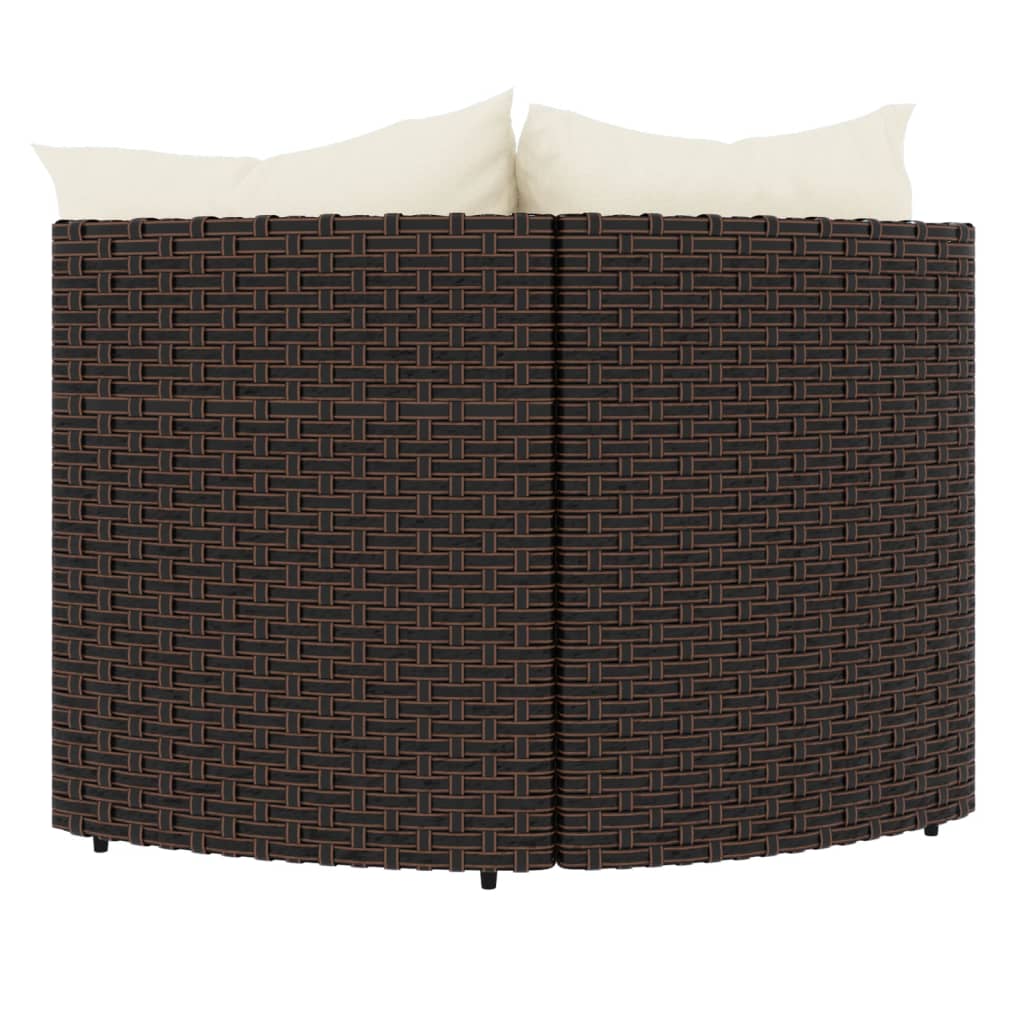 Divani Angolari da Giardino con Cuscini 2pz Polyrattan Marrone