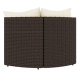 Divani Angolari da Giardino con Cuscini 2pz Polyrattan Marrone