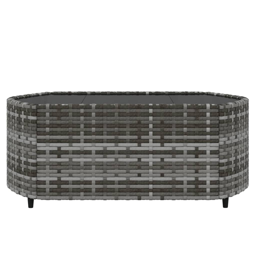 Set Divani da Giardino 3 pz con Cuscini in Polyrattan Grigio