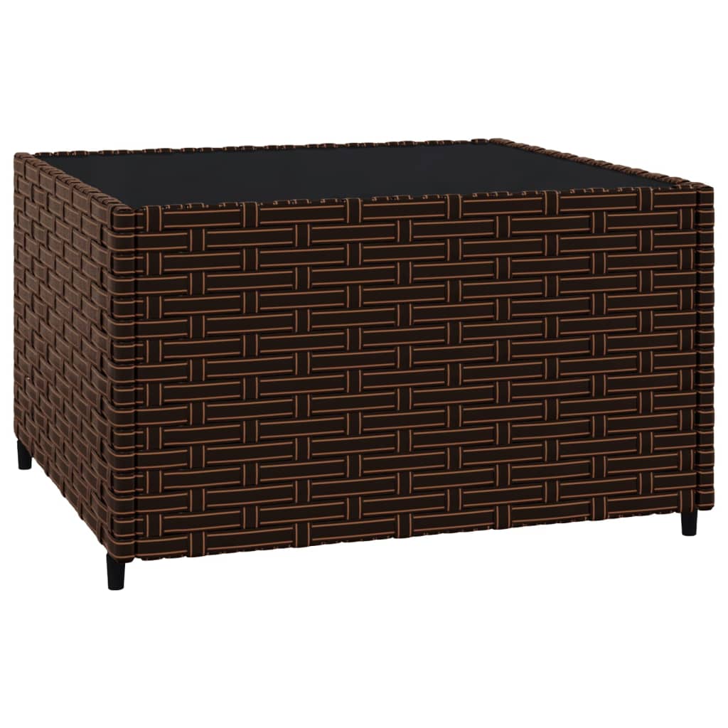 Set Mobili da Giardino 3 pz con Cuscini in Polyrattan Marrone