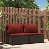 Divani Centrali da Giardino con Cuscini 2pz Polyrattan Marrone