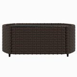 Set Mobili da Giardino 3 pz con Cuscini in Polyrattan Marrone