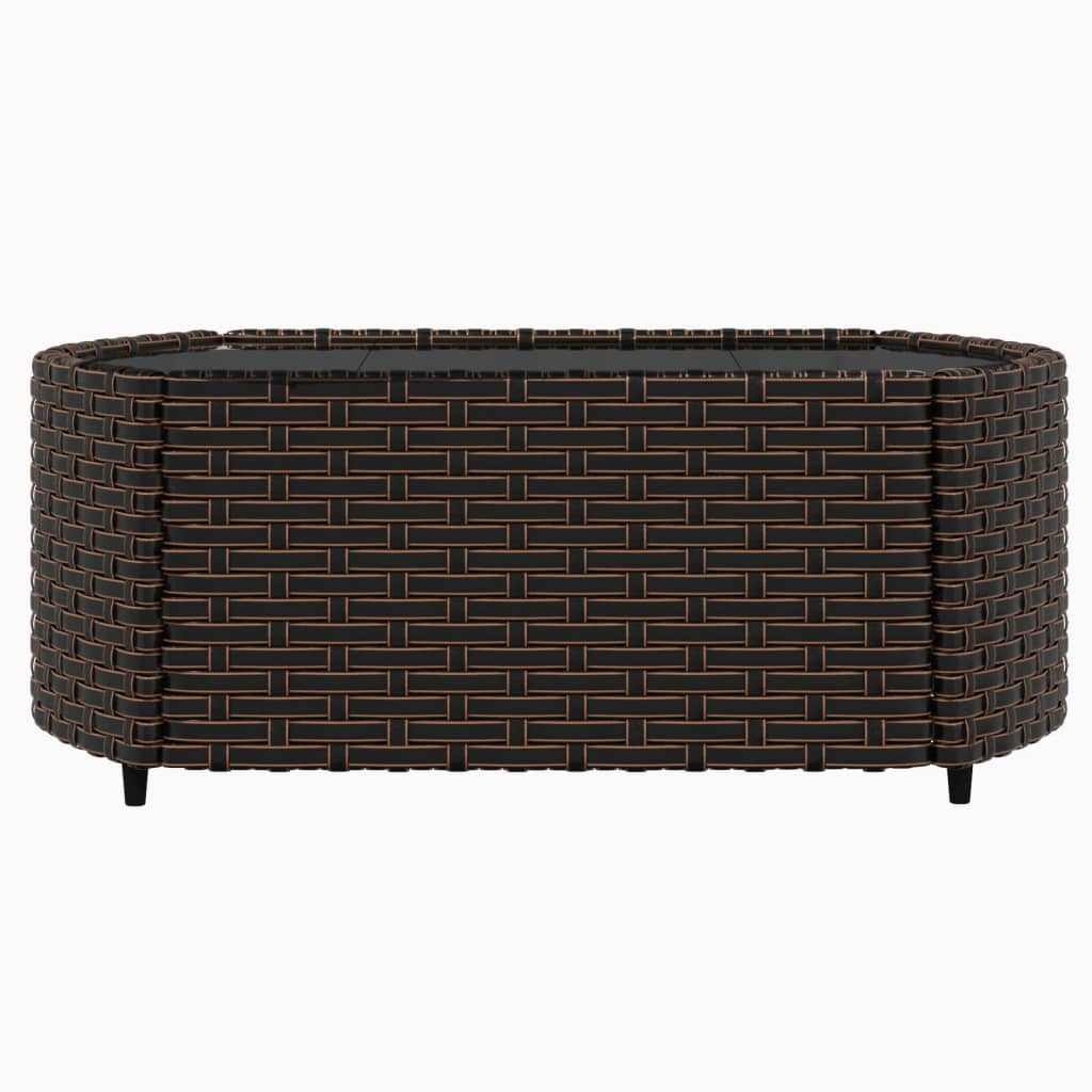 Set Mobili da Giardino 3 pz con Cuscini in Polyrattan Marrone