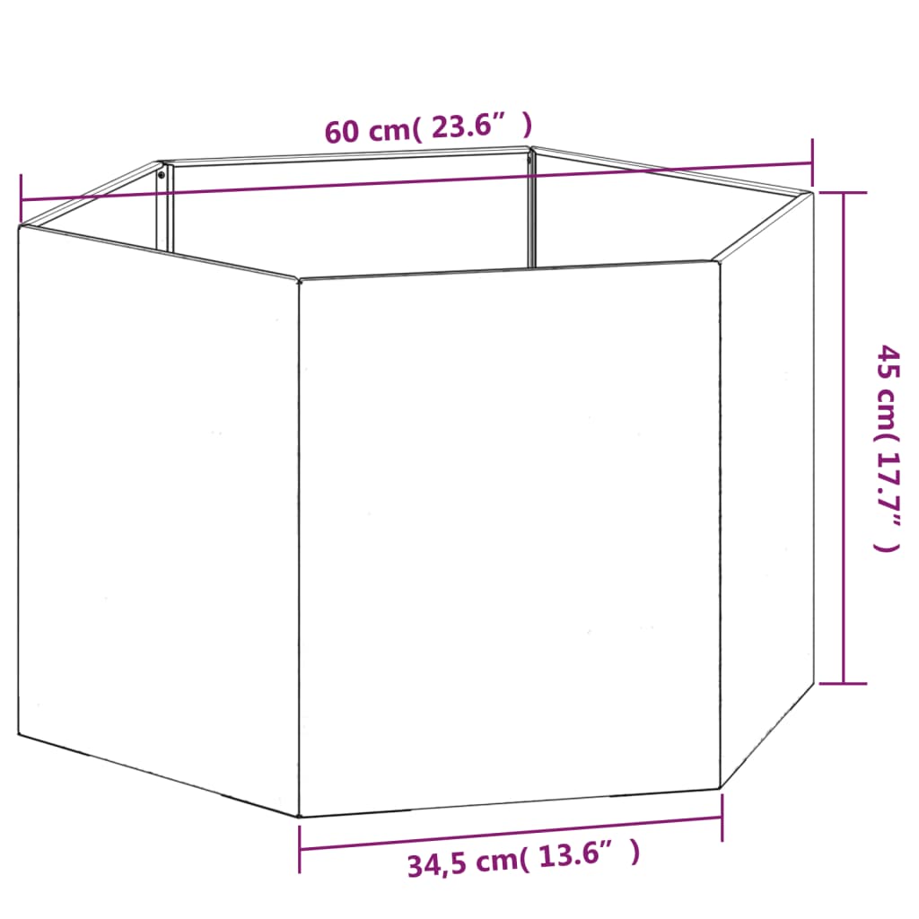 Fioriera Ruggine 60x60x45 cm Acciaio Corten