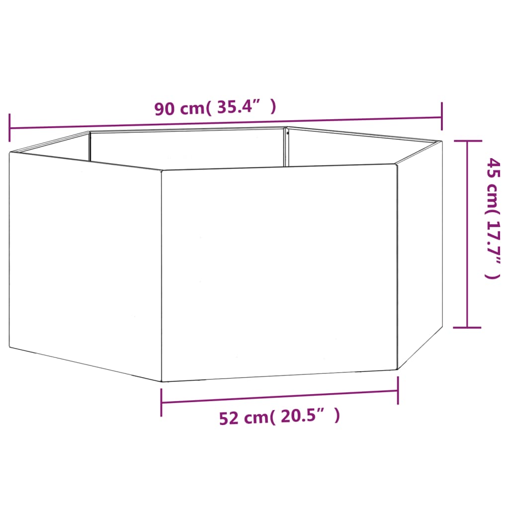 Fioriera Ruggine 90x90x45 cm Acciaio Corten