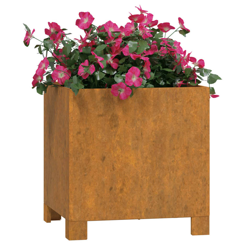 Fioriera con Gambe Ruggine 32x30x33 cm Acciaio Corten