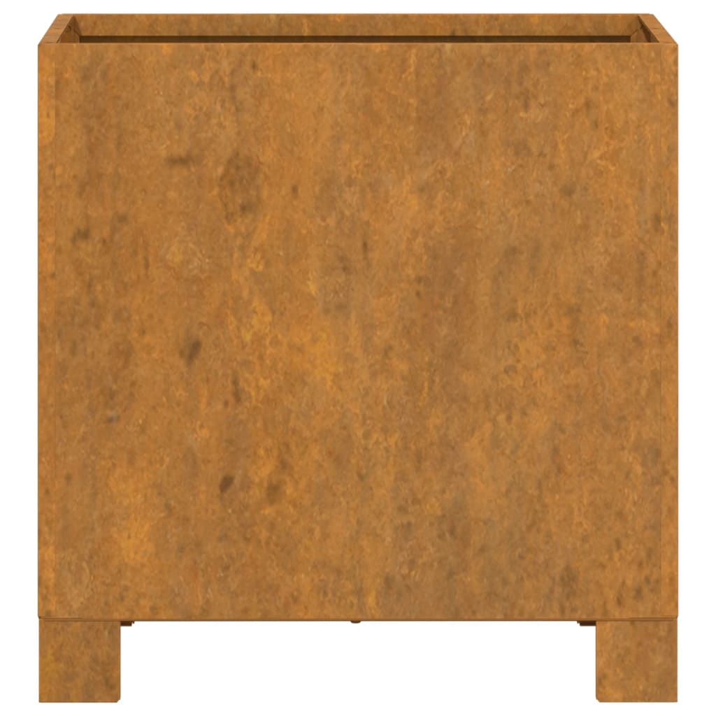 Fioriere con Gambe 2pz Ruggine 32x30x33 cm Acciaio Corten