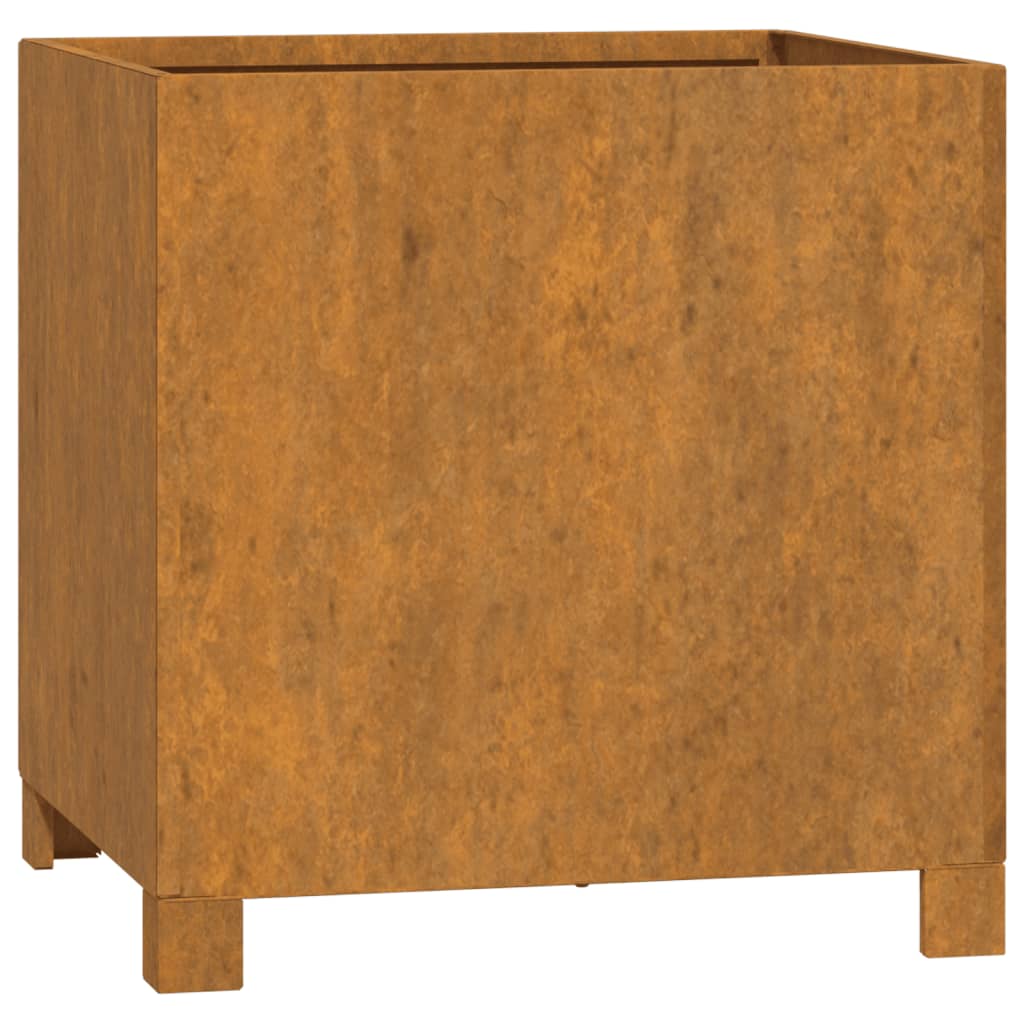 Fioriera con Gambe Ruggine 42x40x43 cm Acciaio Corten