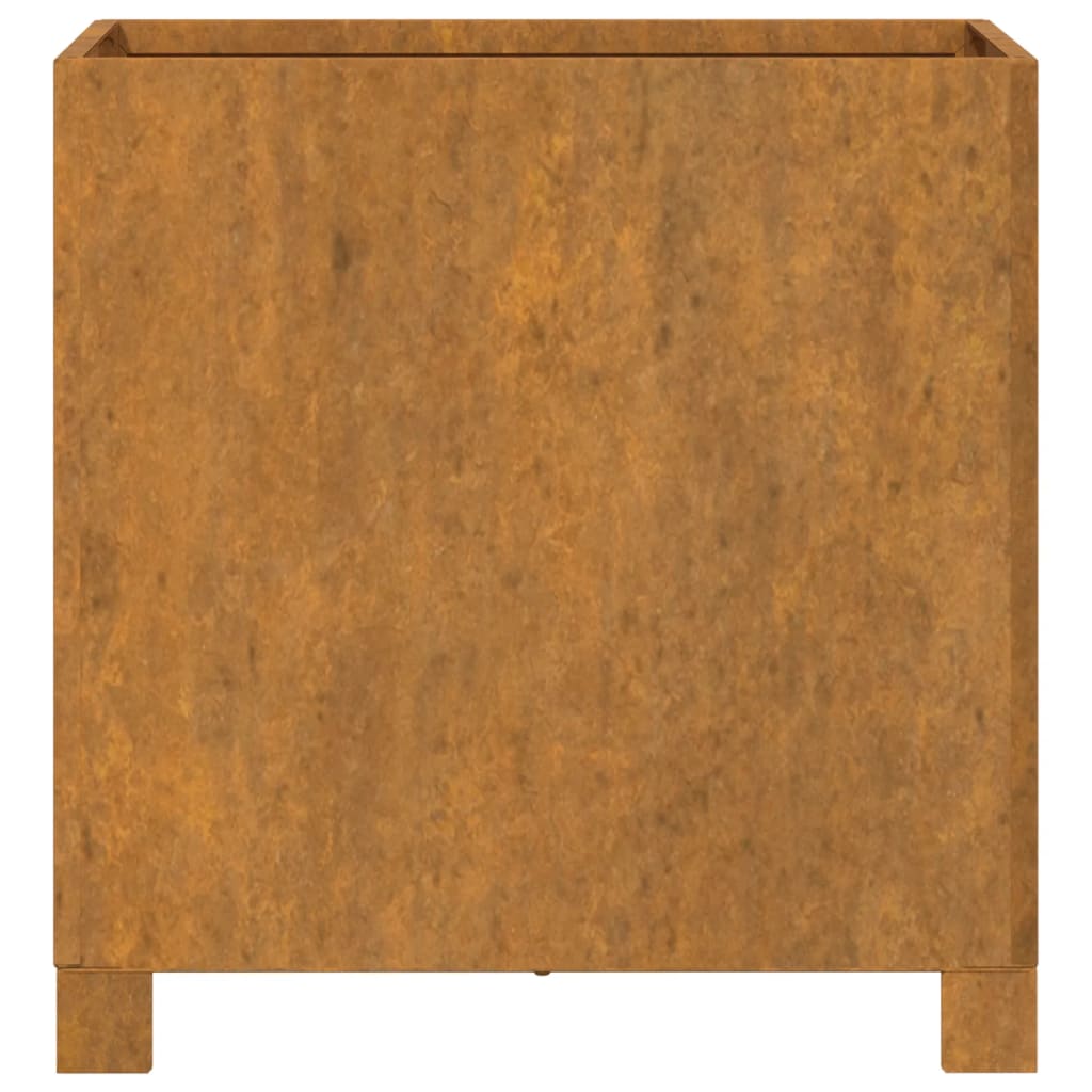 Fioriere con Gambe 2pz Ruggine 42x40x43 cm Acciaio Corten