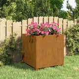 Fioriera con Gambe Ruggine 49x47x50 cm Acciaio Corten