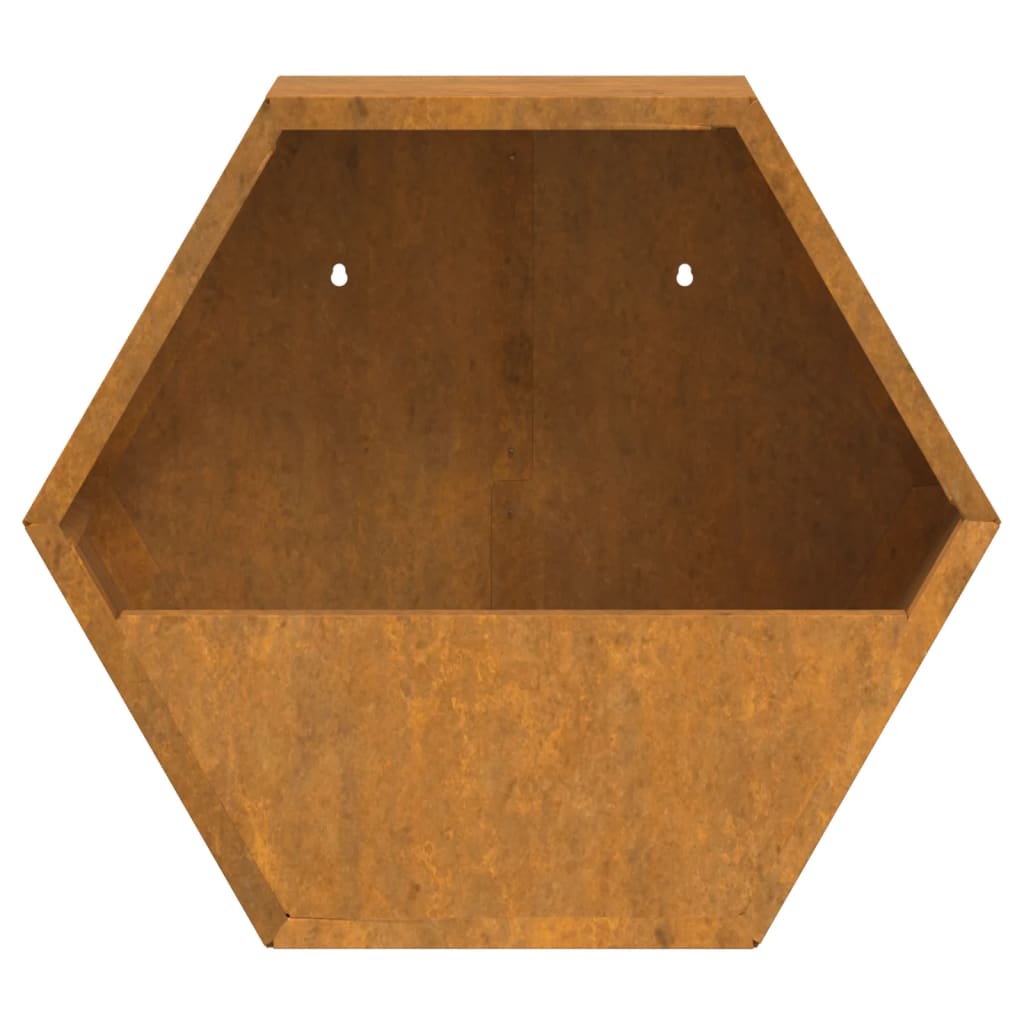 Fioriere da Parete 2 pz Ruggine in Acciaio Corten 30x10x25 cm