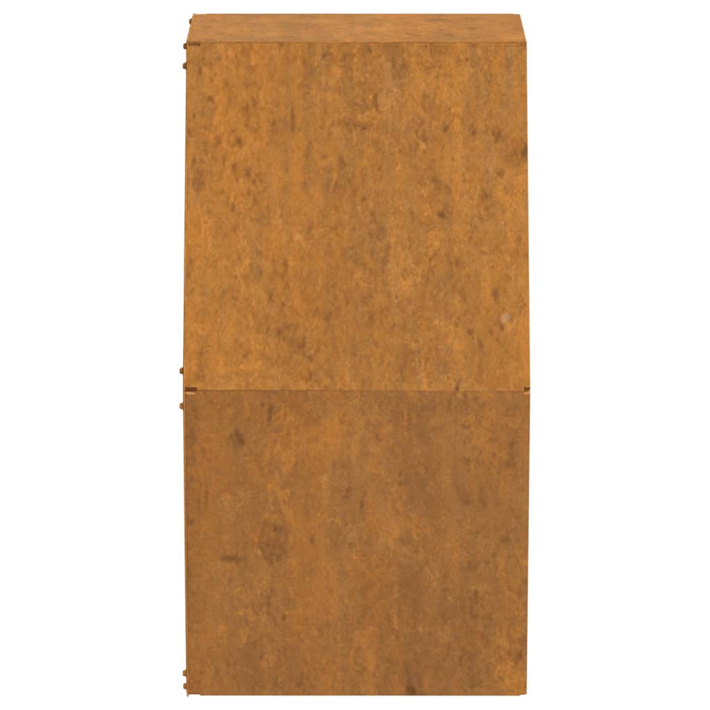 Fioriere da Parete 2 pz Ruggine in Acciaio Corten 30x10x25 cm