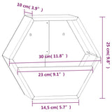 Fioriere da Parete 2 pz Ruggine in Acciaio Corten 30x10x25 cm