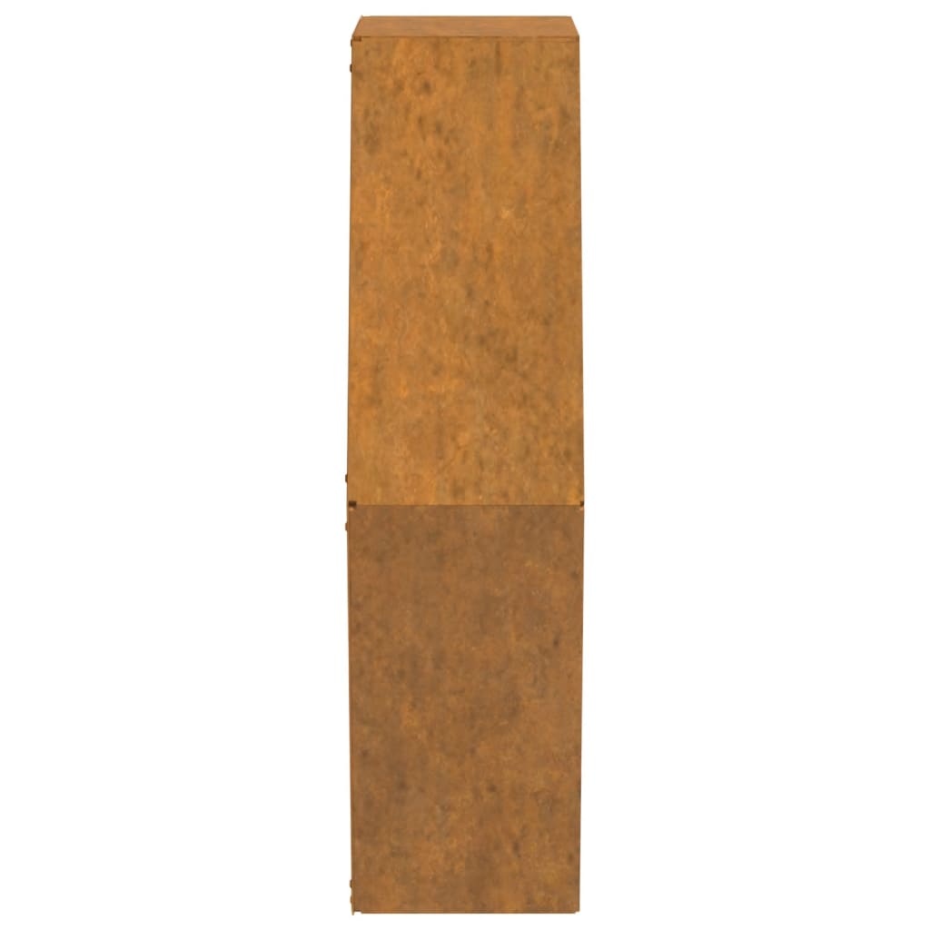 Fioriere da Parete 2 pz Ruggine in Acciaio Corten 46x10x40 cm